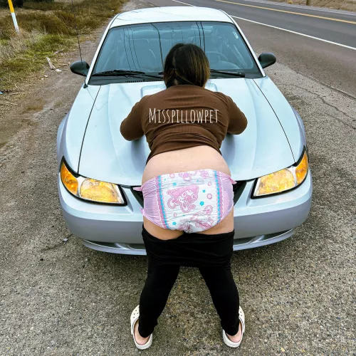 Diapers are an essential road trip item for princesses!