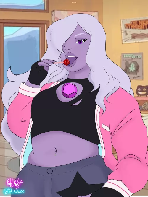 drew chuggey cosplays as amethyst