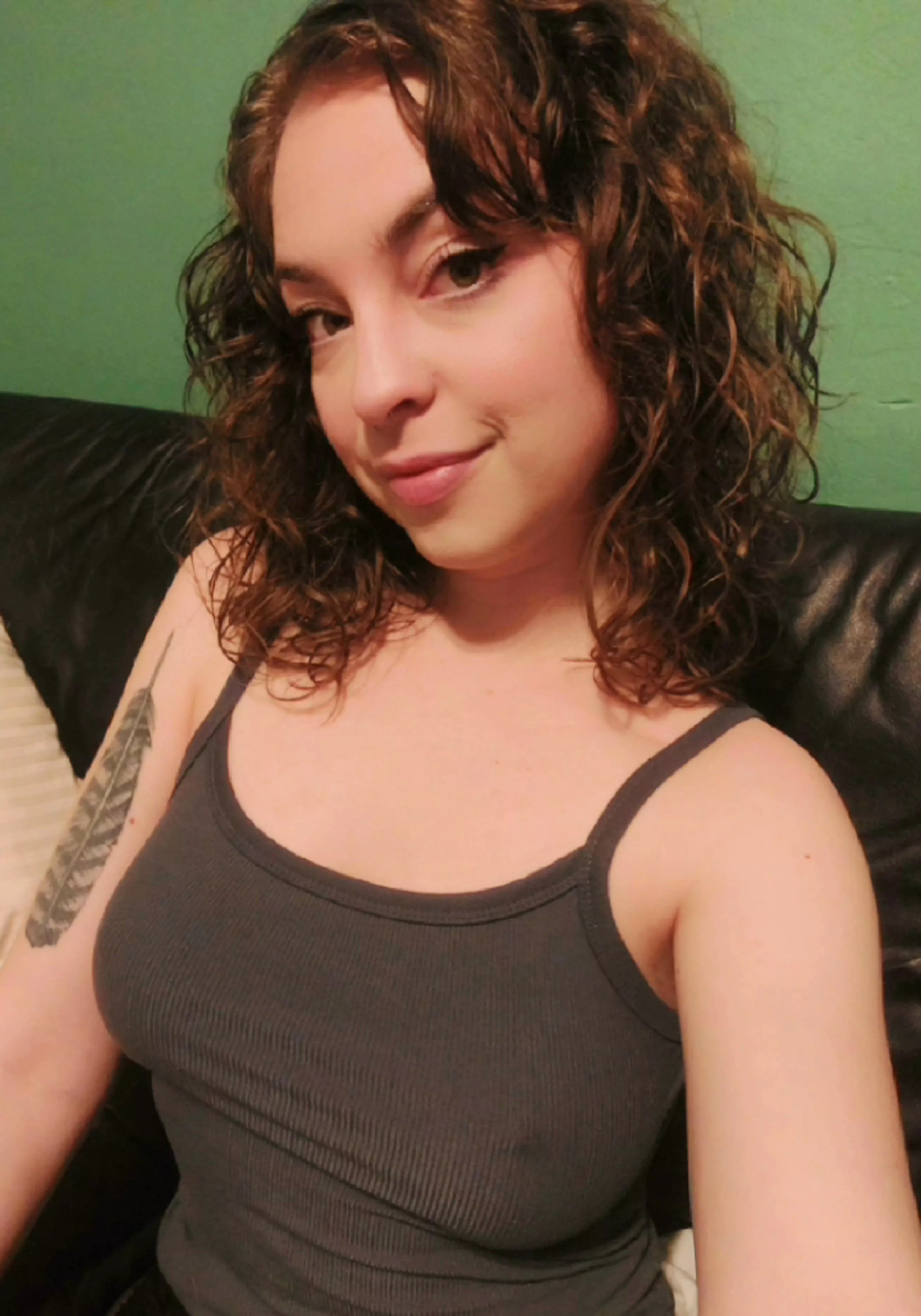 Getting comfy to watch a movie :)