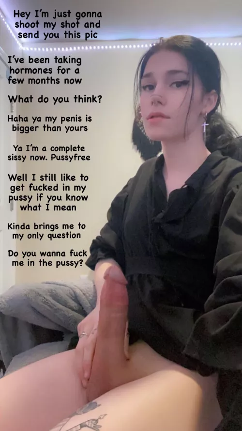 Her cock is like me - straight as an arrow 🙈