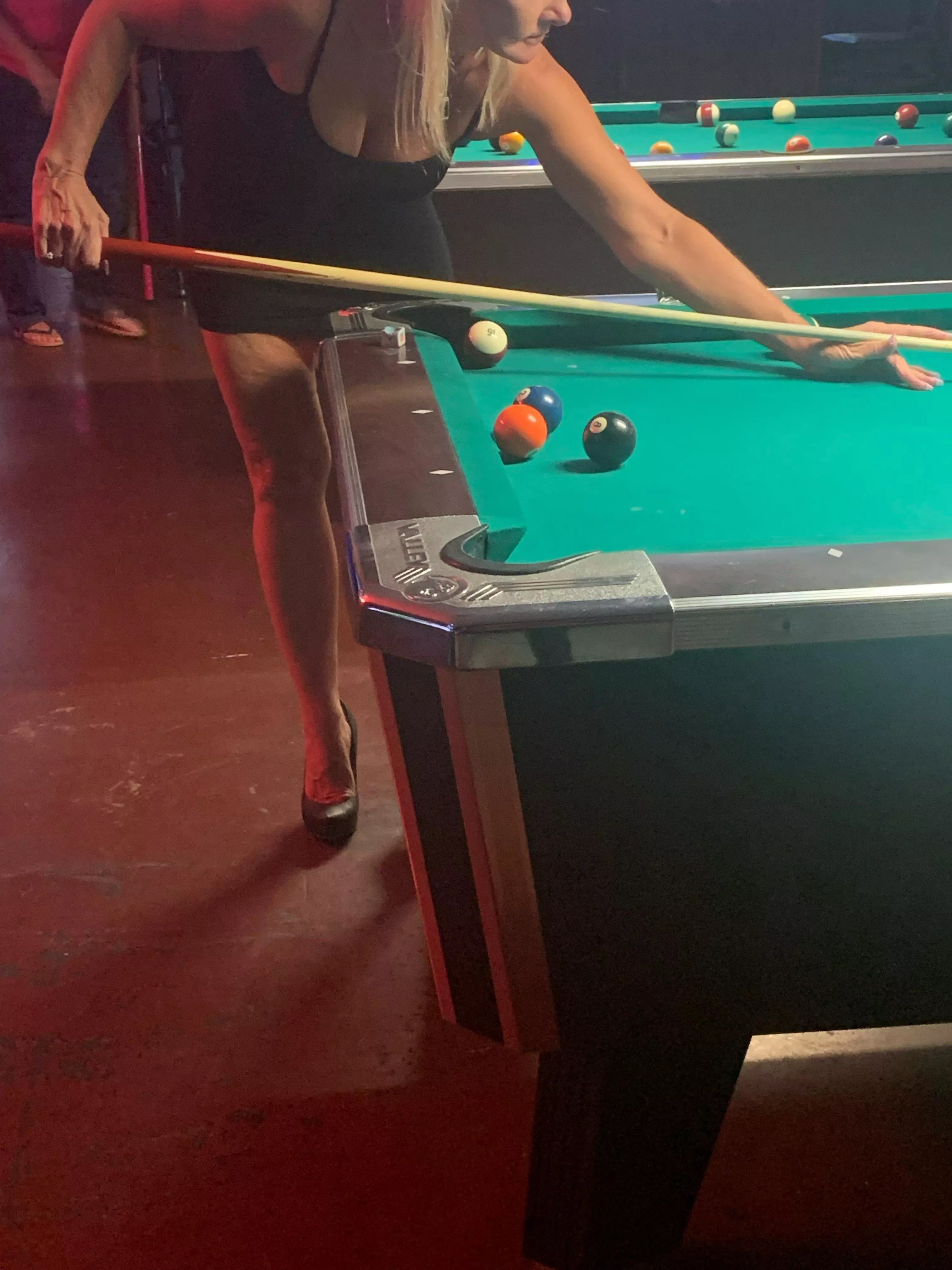I think the gentleman behind me while I was shooting pool may have noticed that I don’t wear panties. What do you think?