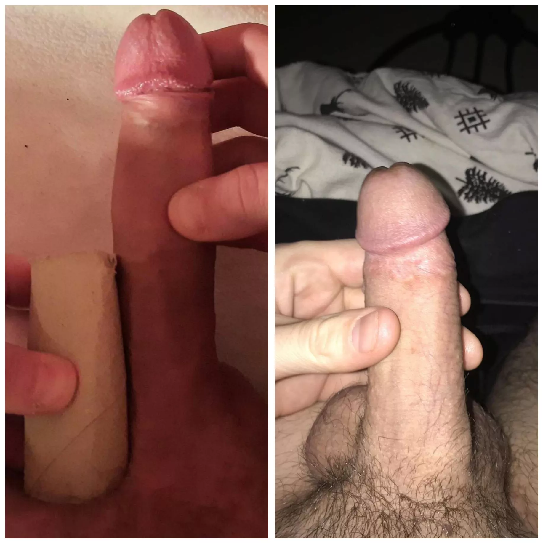 Me(left) vs. u/xe69throwaway69xx compared 😁 He's humiliated by my superior cock