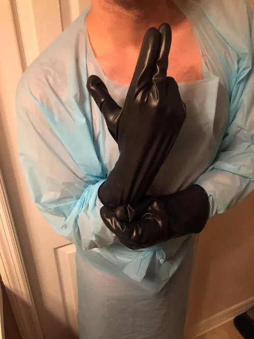 Nothing like a good set of rubber butyl gloves to examine body parts and holes!