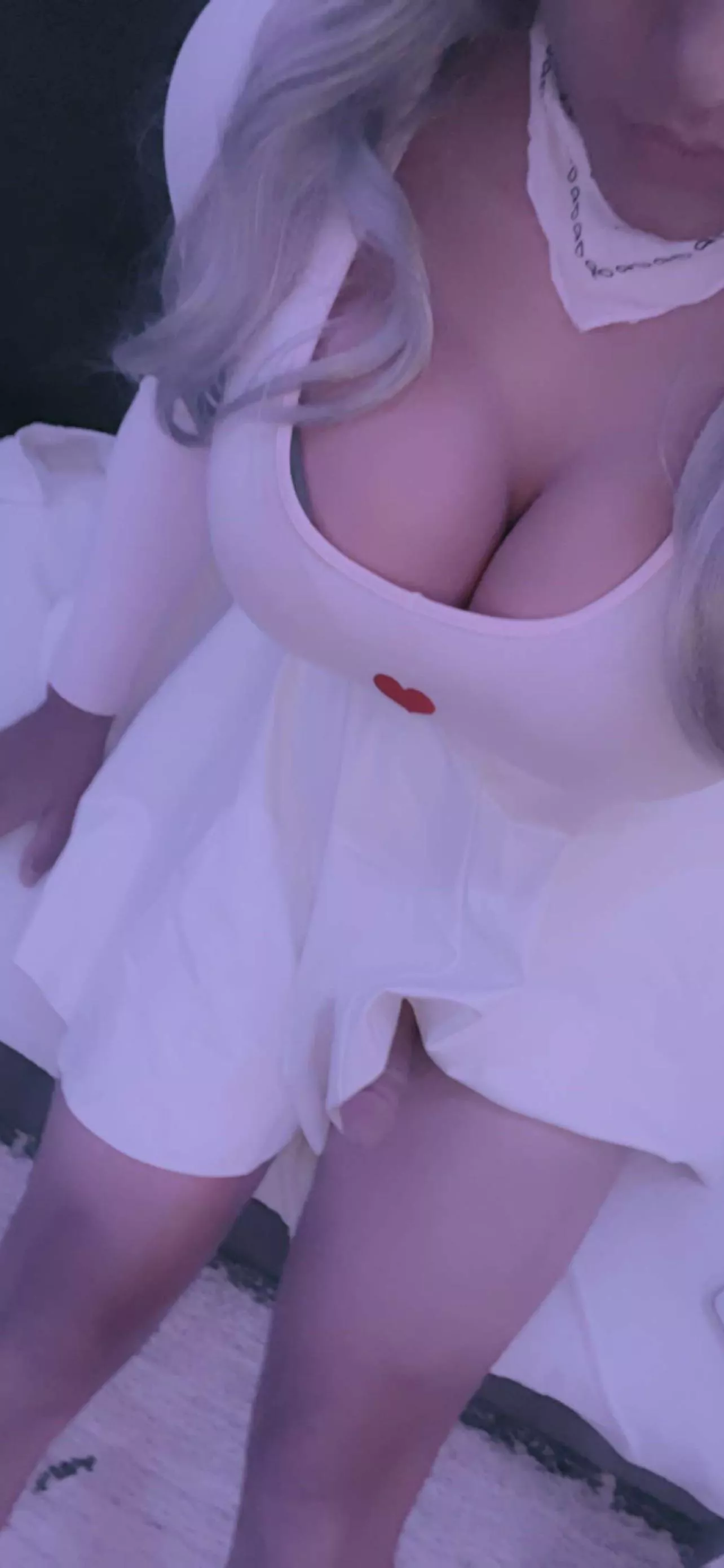 Oh no my cock is hanging out of my skirt!!