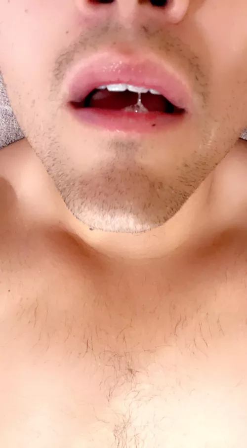 Photo shoot with my precum today. Should I just finish in my mouth?