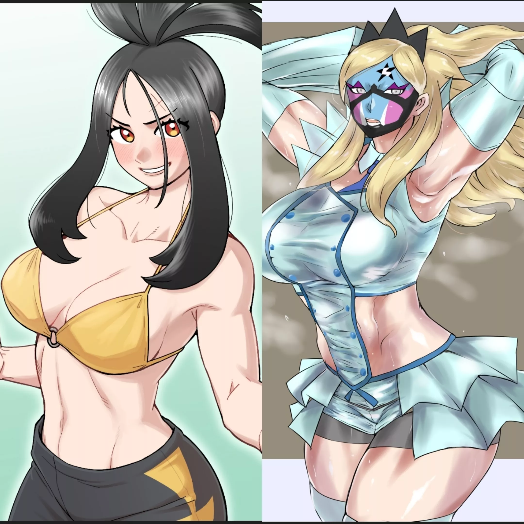 [pokemon] Dendra vs Eri in a CATFIGHT wrestling match. who wins and how?