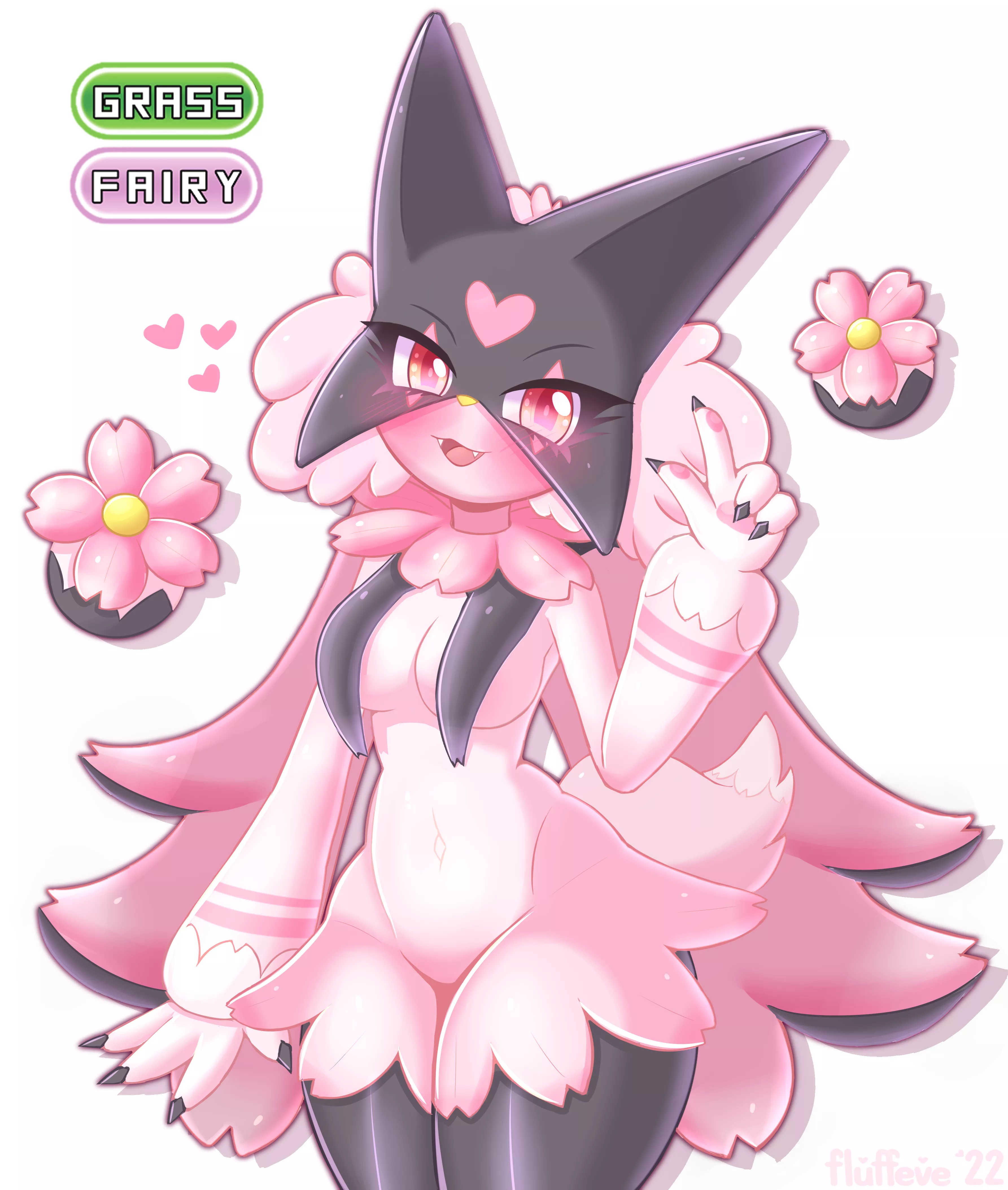 [Q] Cherry Blossom Meowscarada 🌸 (Art by me: @fluffeve on Twitter)