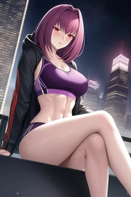 scatharch who has in sportswear [Fate grand order]