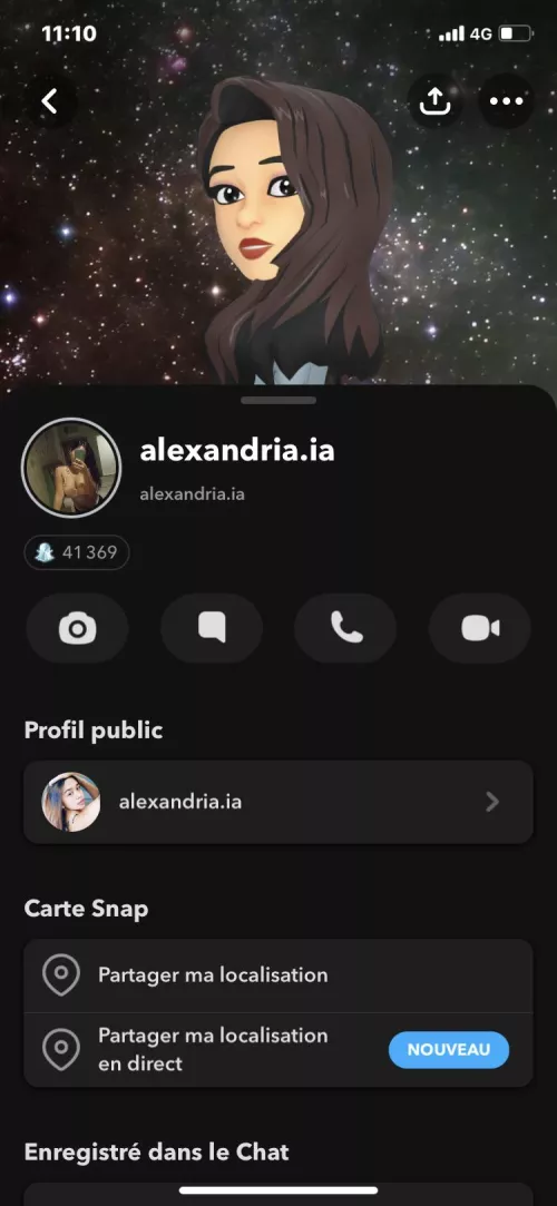 she send add her SC: alexandria.ia
