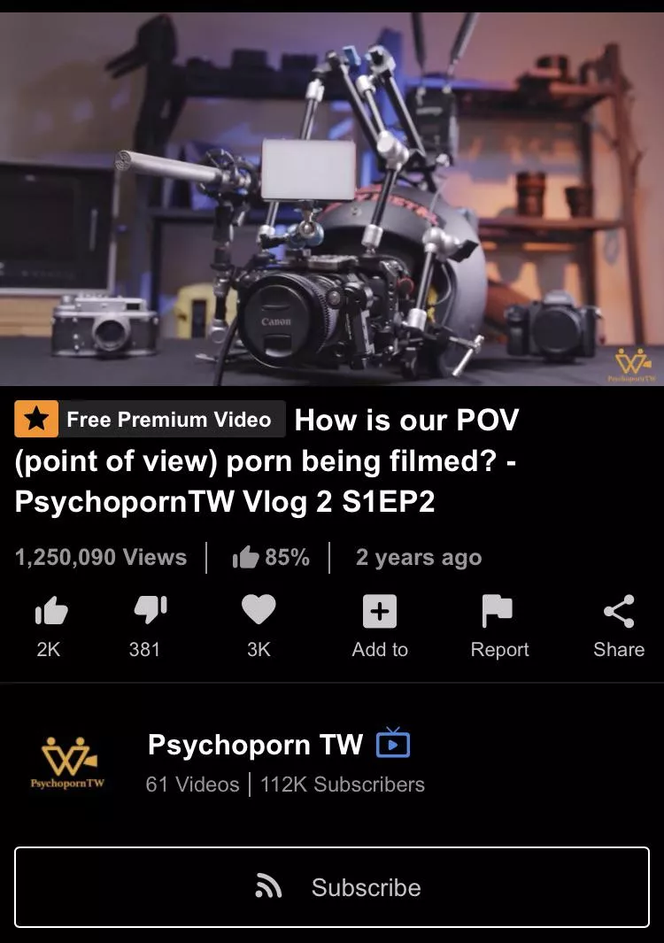 This whole channel is on how they make porno, truly epic content