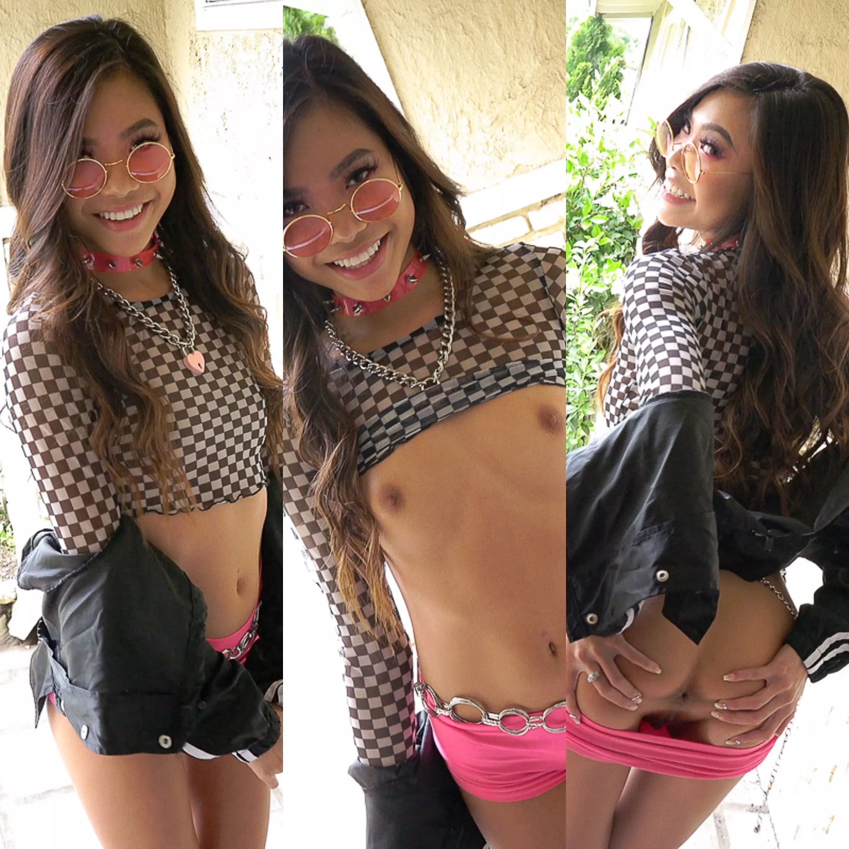 Vina Sky. Scene 2 of 2. OnOff 1 of 2. #1-Vina on doorstep.