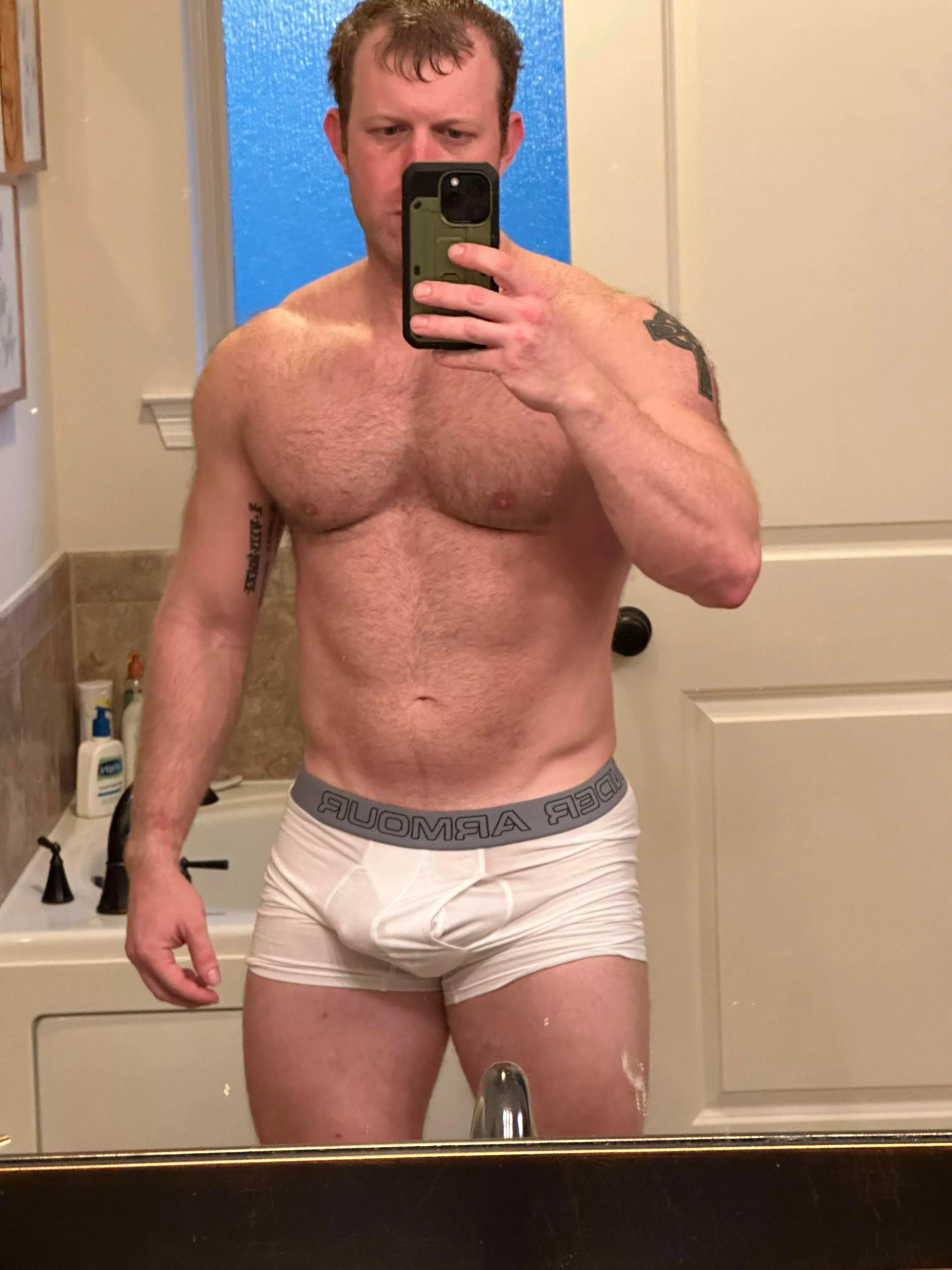 White boxers don’t do much to hide the bulge (35)