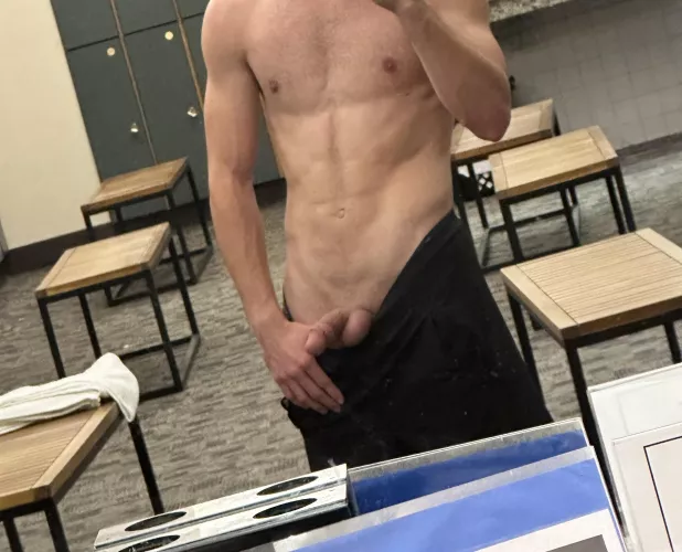 Would you risk getting caught making me hard for you in the locker room?