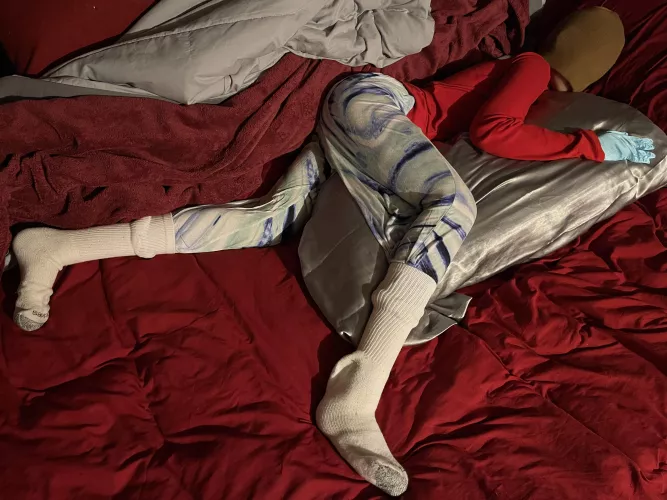 After much experimentation I think I found the optimal sleeping position for me and my doll