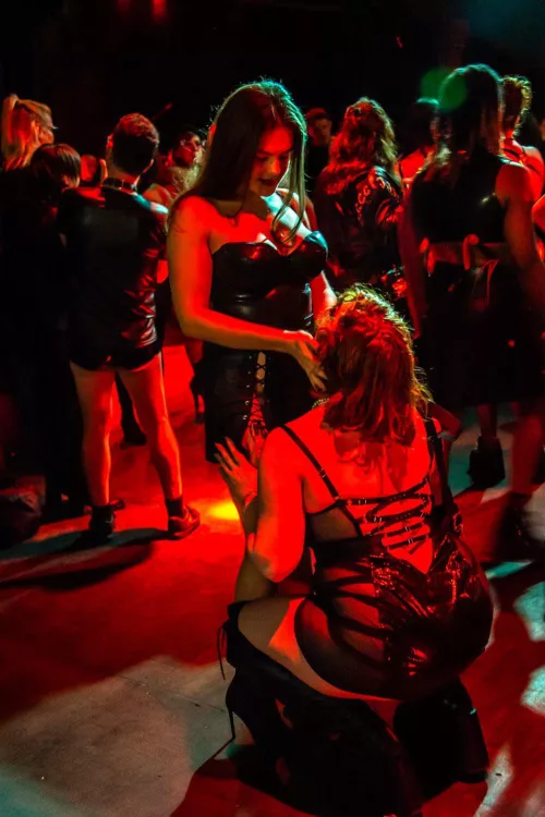 Even in public, have them on their knees