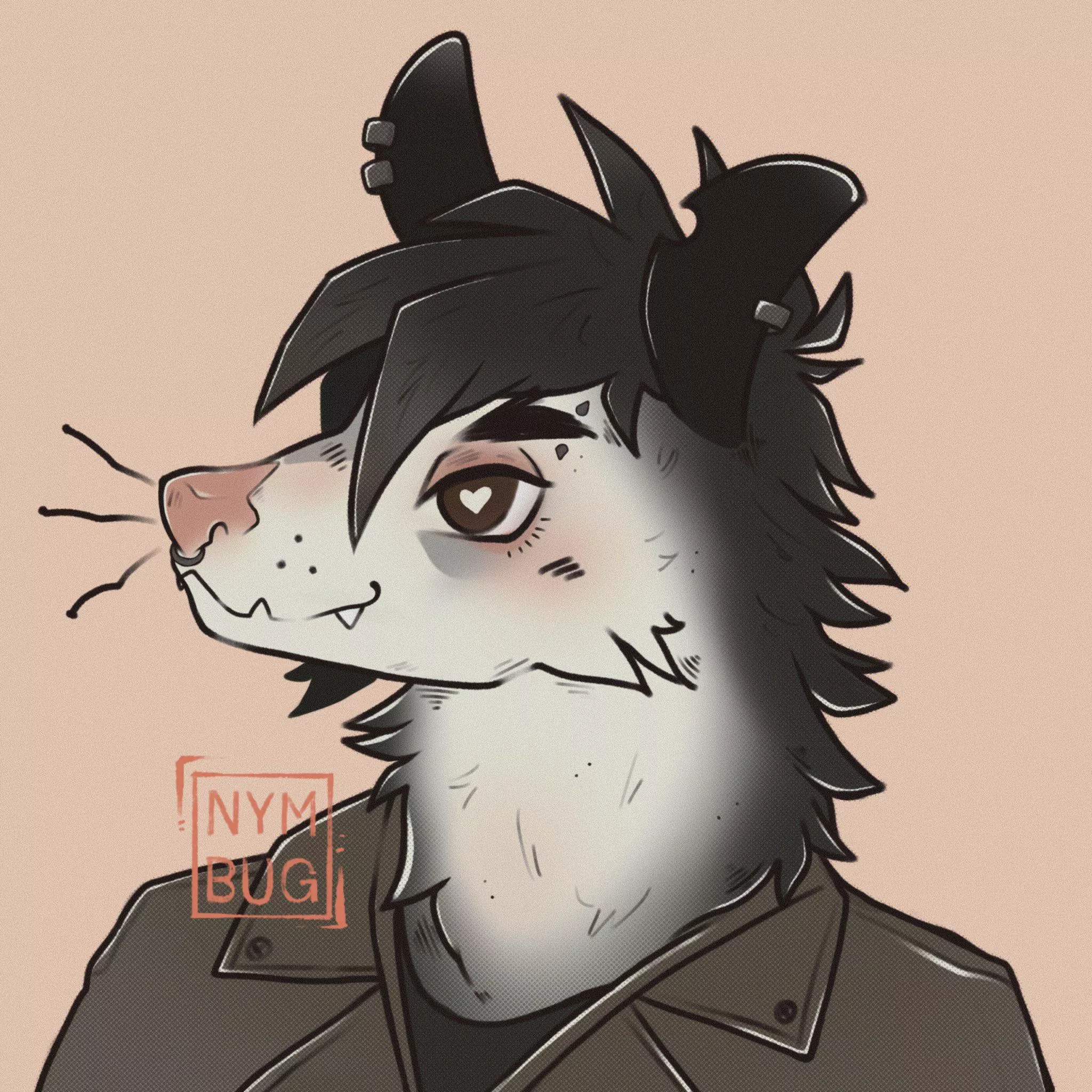 Finally made myself a lil opossum fursona after years of thinking bout it 🖤🐾