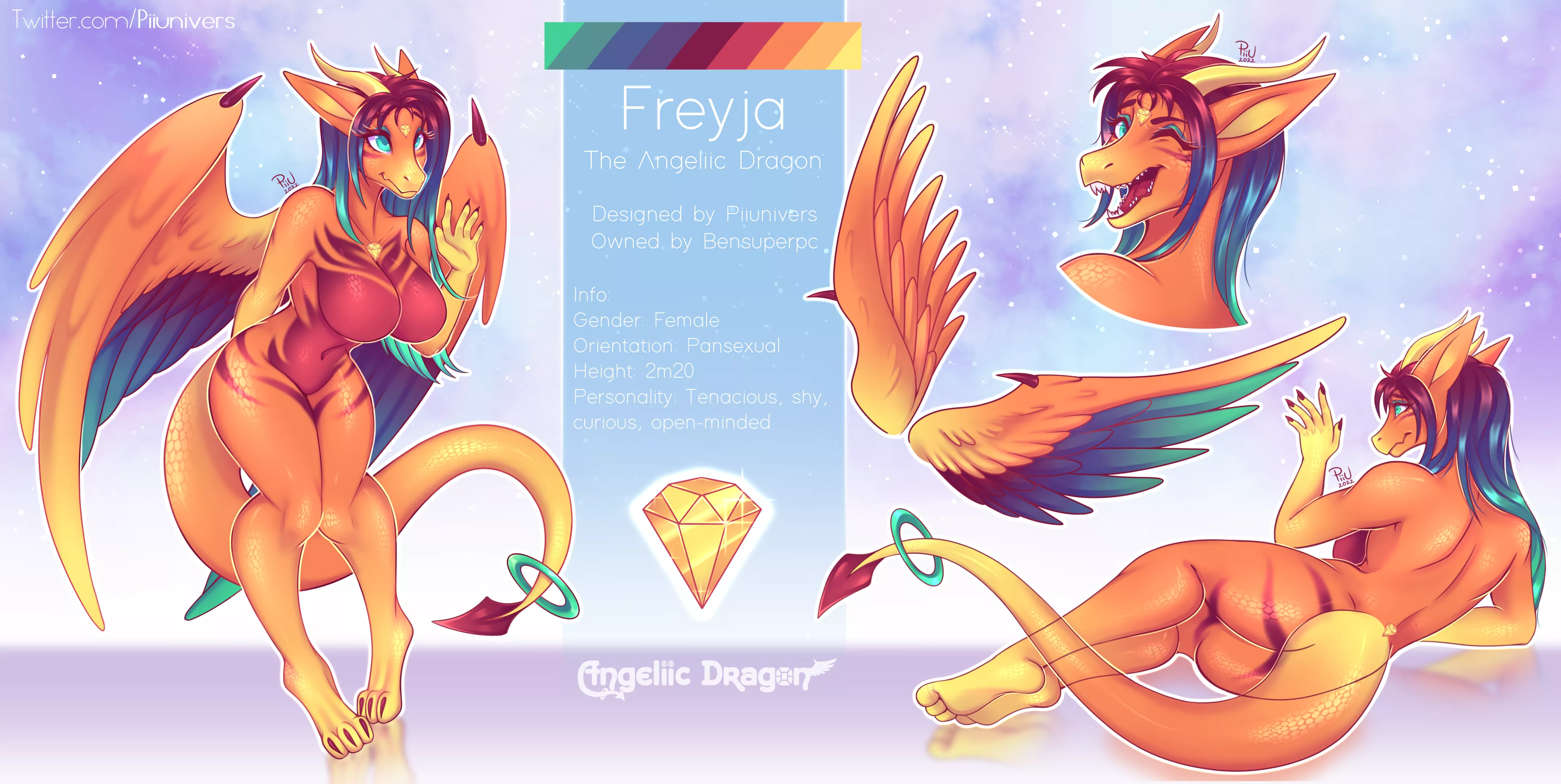 Freyja the Angeliic Dragon (artist: me, Twitter @Piiunivers)