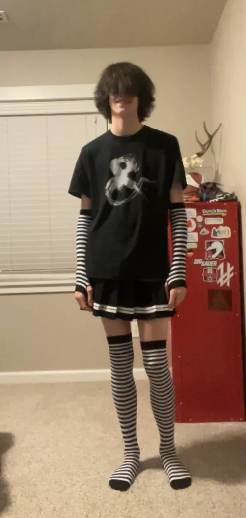 got my first skirt and thigh highs today