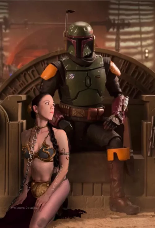 Leia cosplay edit in with Boba (cosplayer is me)