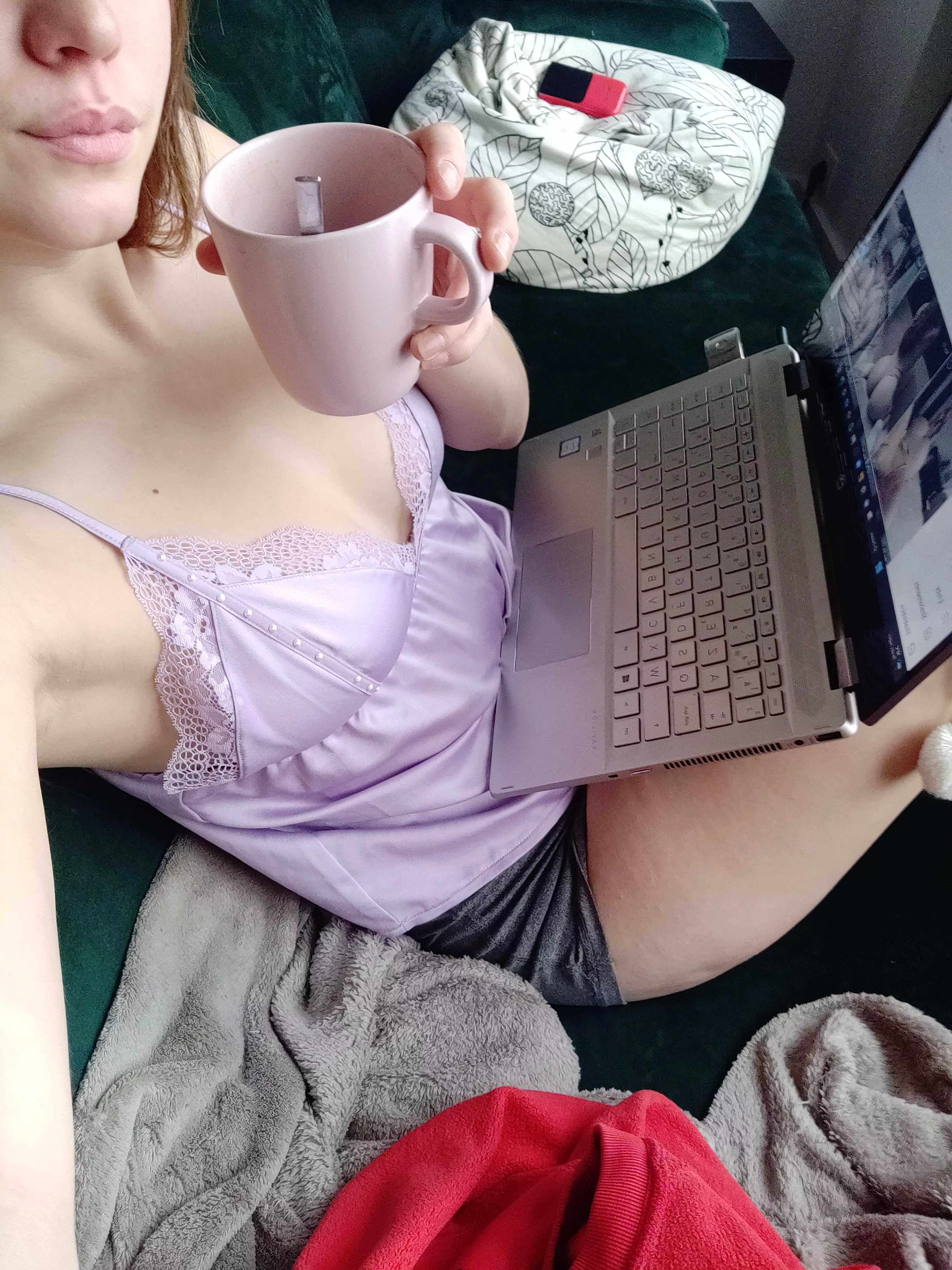 Love working from home cuz I can just wear whatever I want! [F]