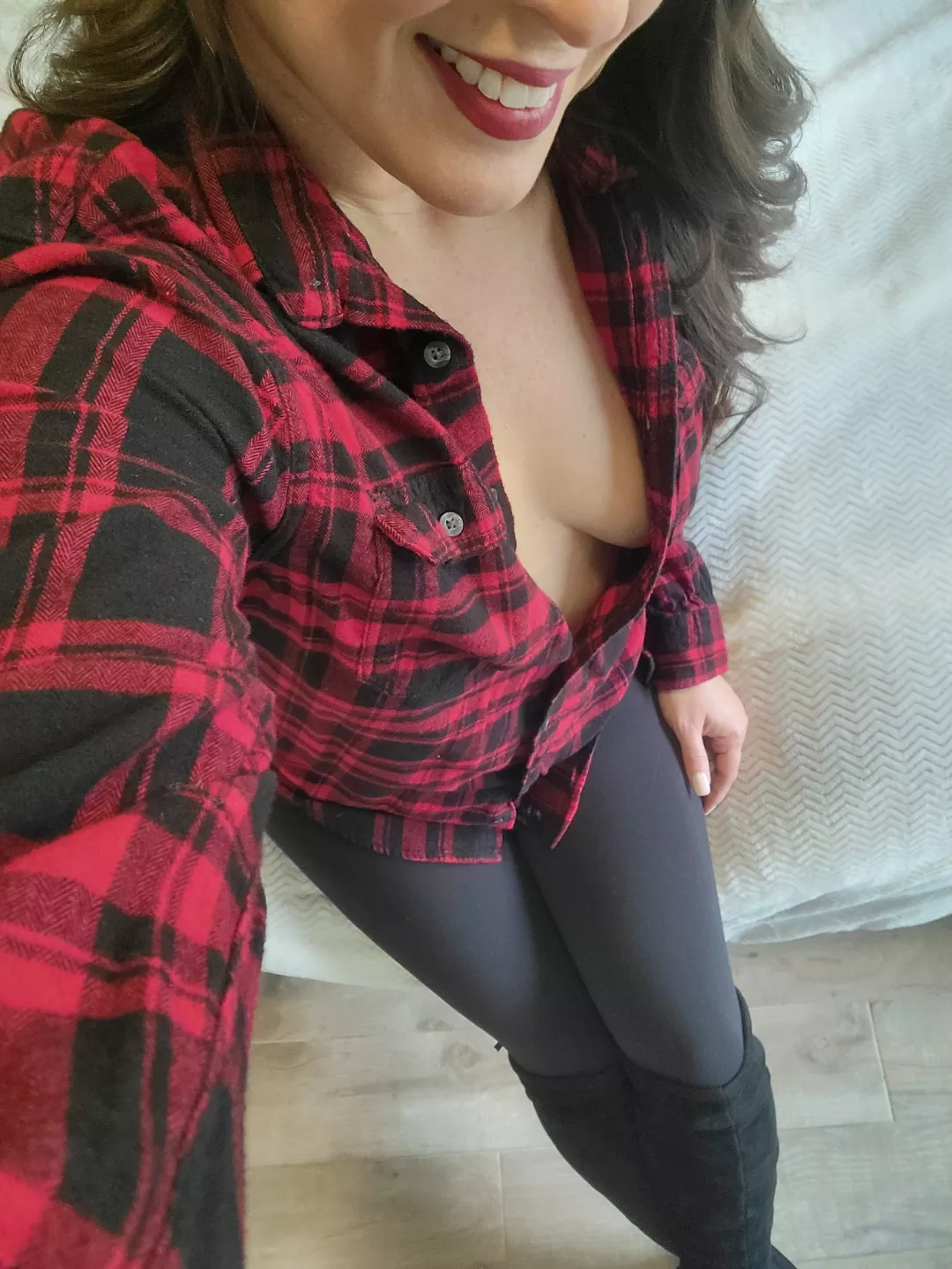 Maybe I should button it up some since I'll be with my girlfriends?