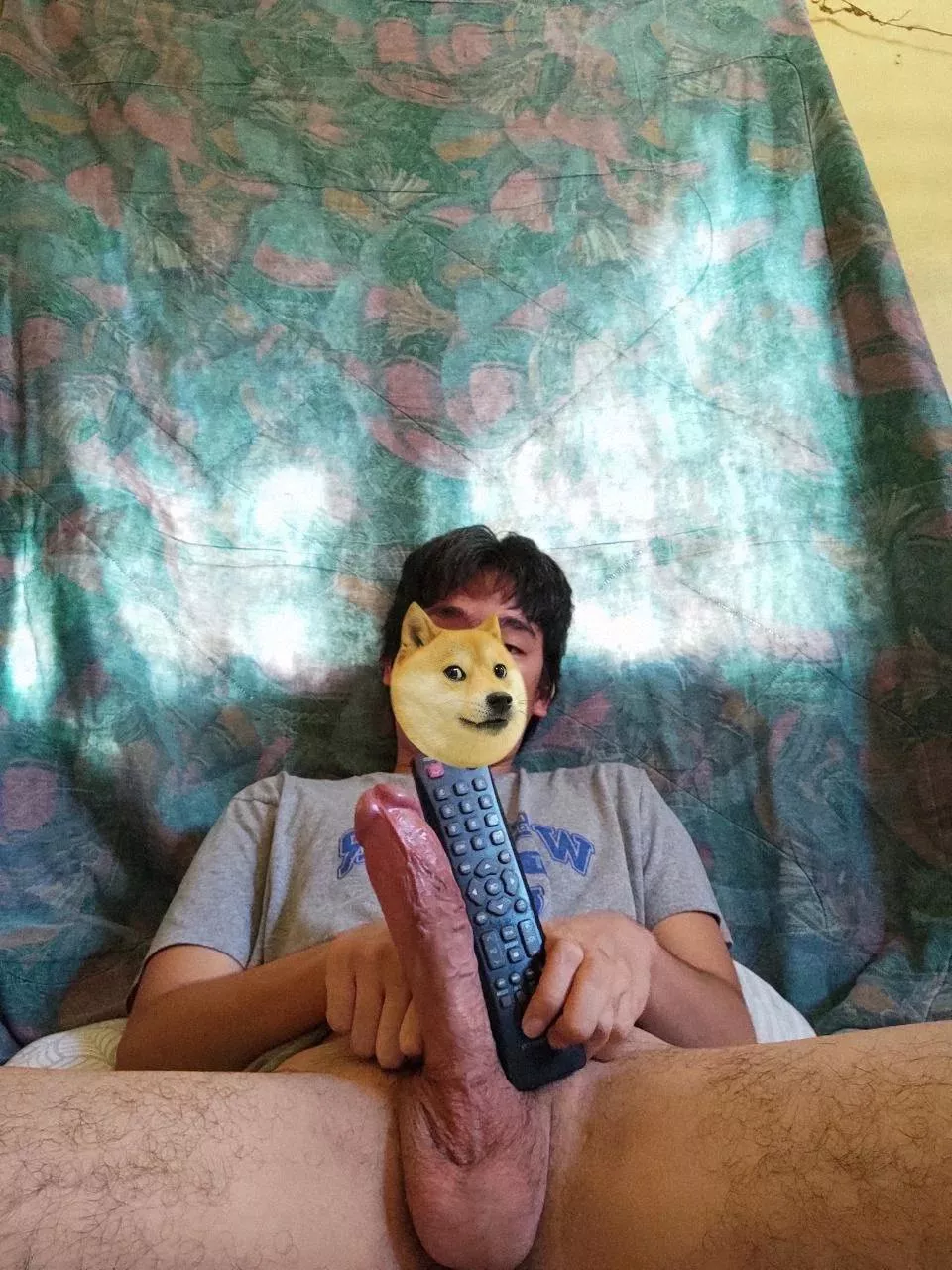 my dick beside a tv remote