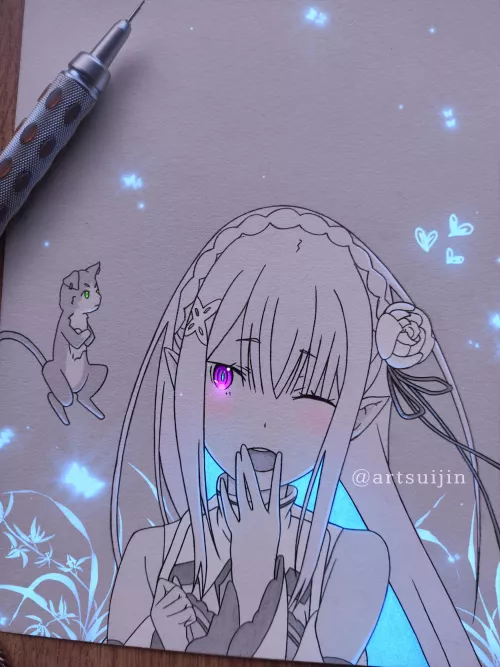 not an nsfw but hope you like the glowart of Emilia