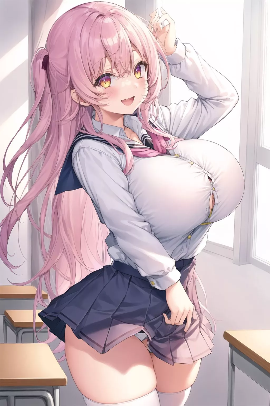 School girl with big boobs