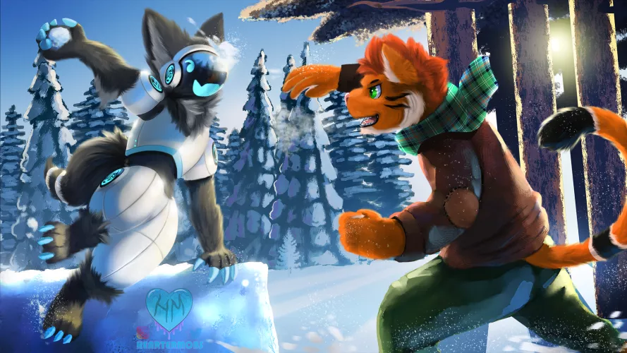 Snow Fight! _Art by: Me