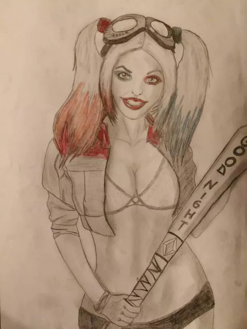 Some old drawing i did on Harley Quinn