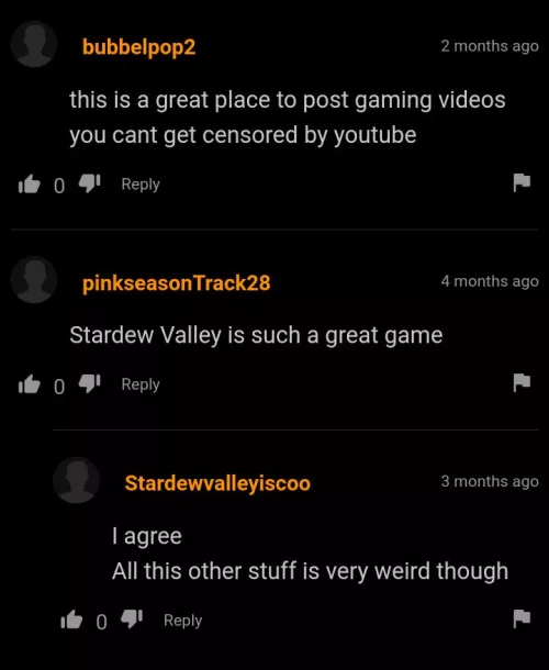 Someone posted and entire stardew valley playthrough on ph so they wouldn't get censored by YouTube
