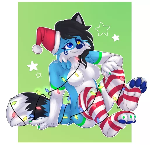 Stormi has gotten caught in the lights! ⭐️ | Art by me @aussie_kitten on Twitter | YCH comm for @StormiFolf !