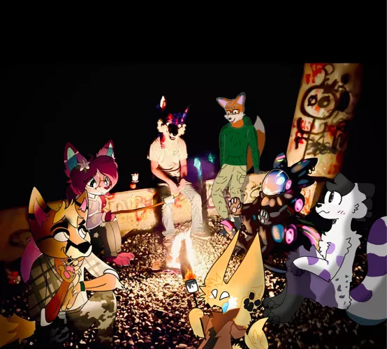 this campfire looks comfy ( including u/AnimusFox, u/smashedplate73, u/Vulkiri, u/Fawaffle_YT, u/LiquidDepresso and u/_Aurixita_)