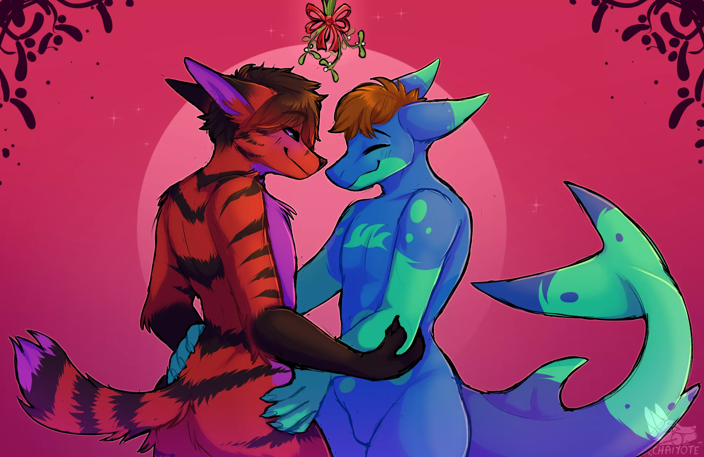 Aren't they adorable together? [art by myself, @chaiyote3 on twitter]