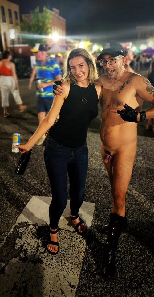 Caught her photo bombing another photo I was taking so we had her husband take a pic of us together