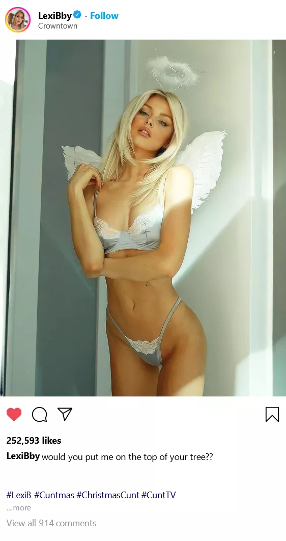 (cuntagram) @LexiBby - the perfect angel for your tree??