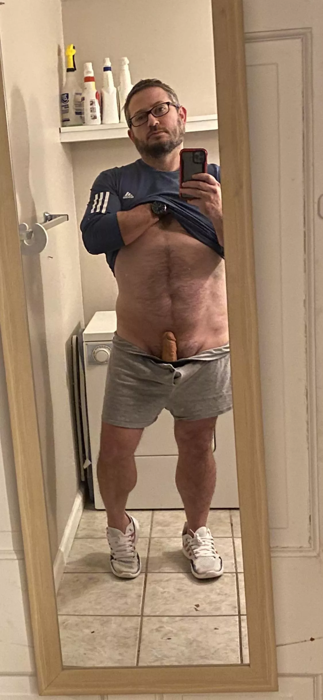 Good jog today. Now I need a fun workout. Maybe sit on my thighs and help me with some thrusts. It’s basically just me lifting you with my hips, over and over and over. Lots of reps! 😘😏