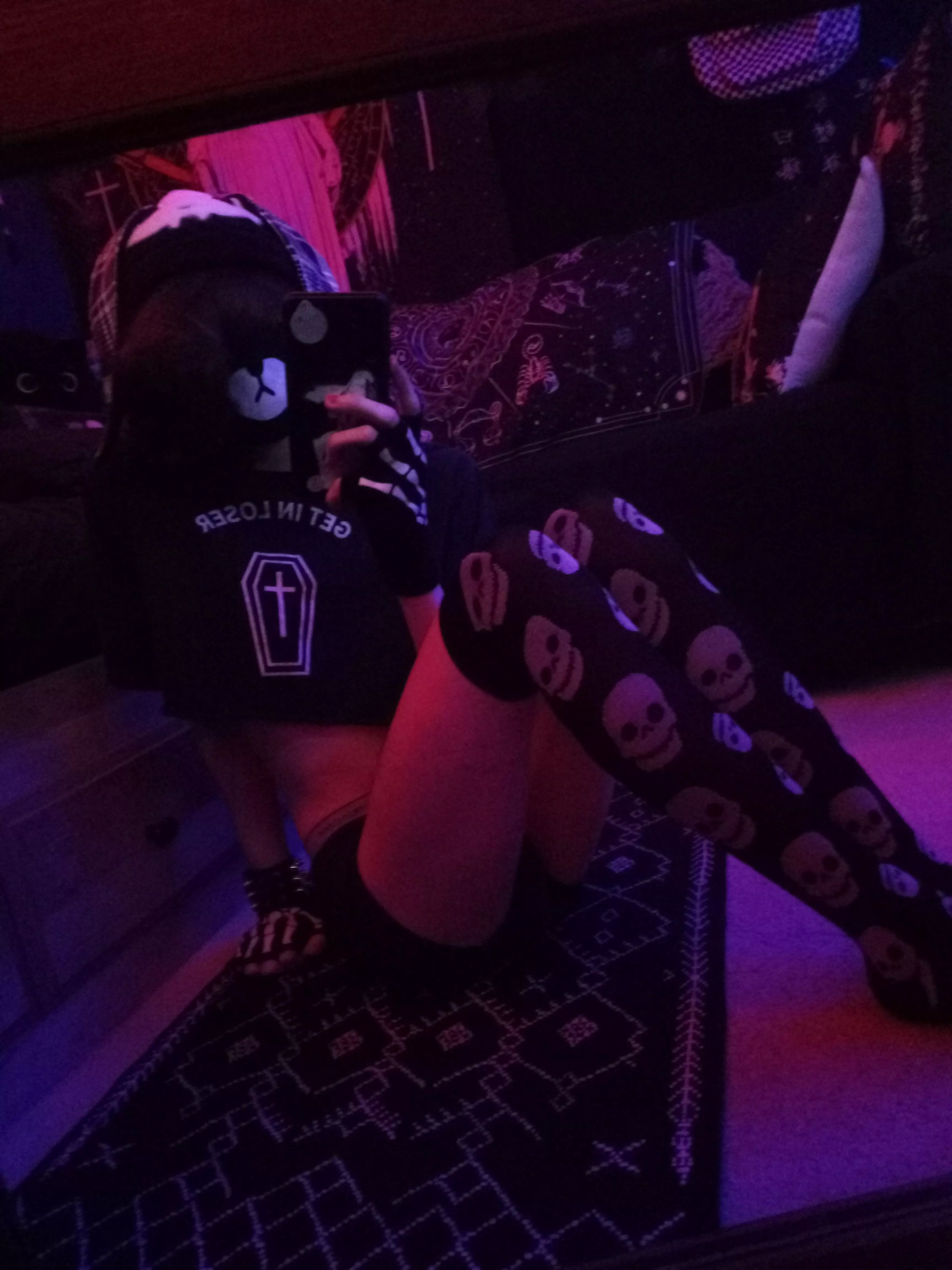 Hiya! Do You Like Goth Socks And Thin Legs? <3
