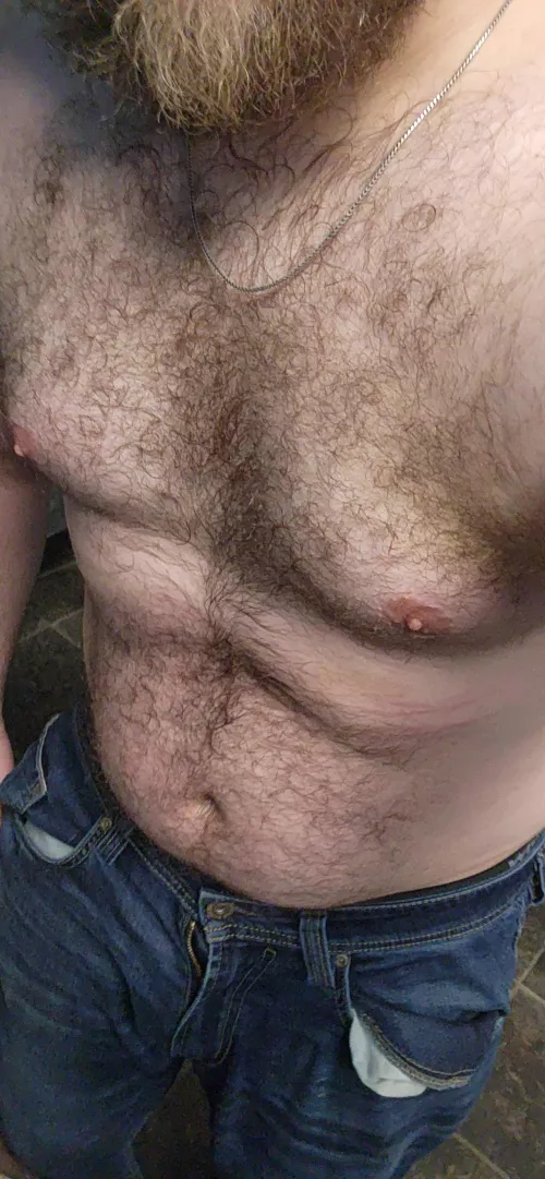 hope you dont mind my post workout sweaty chest hair bro