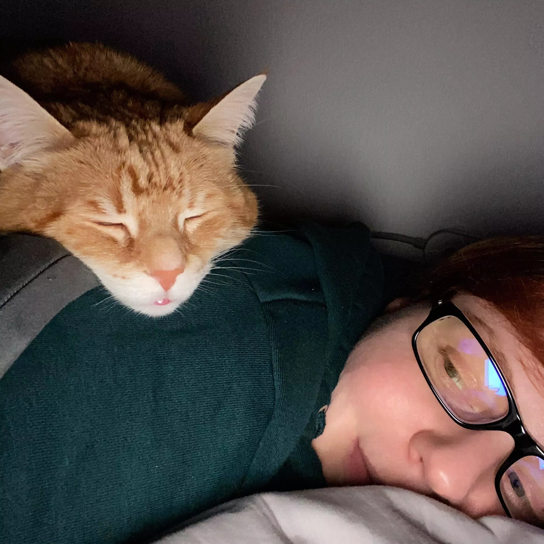 Just two gingers resting after making Christmas presents all day 😅