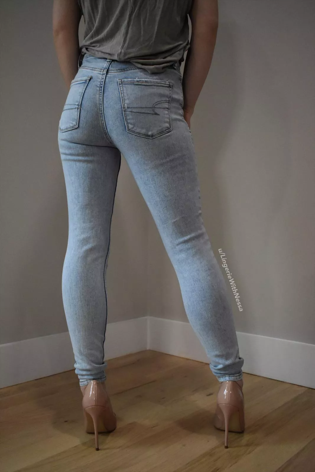 Legs, butt, heels, and jeans!
