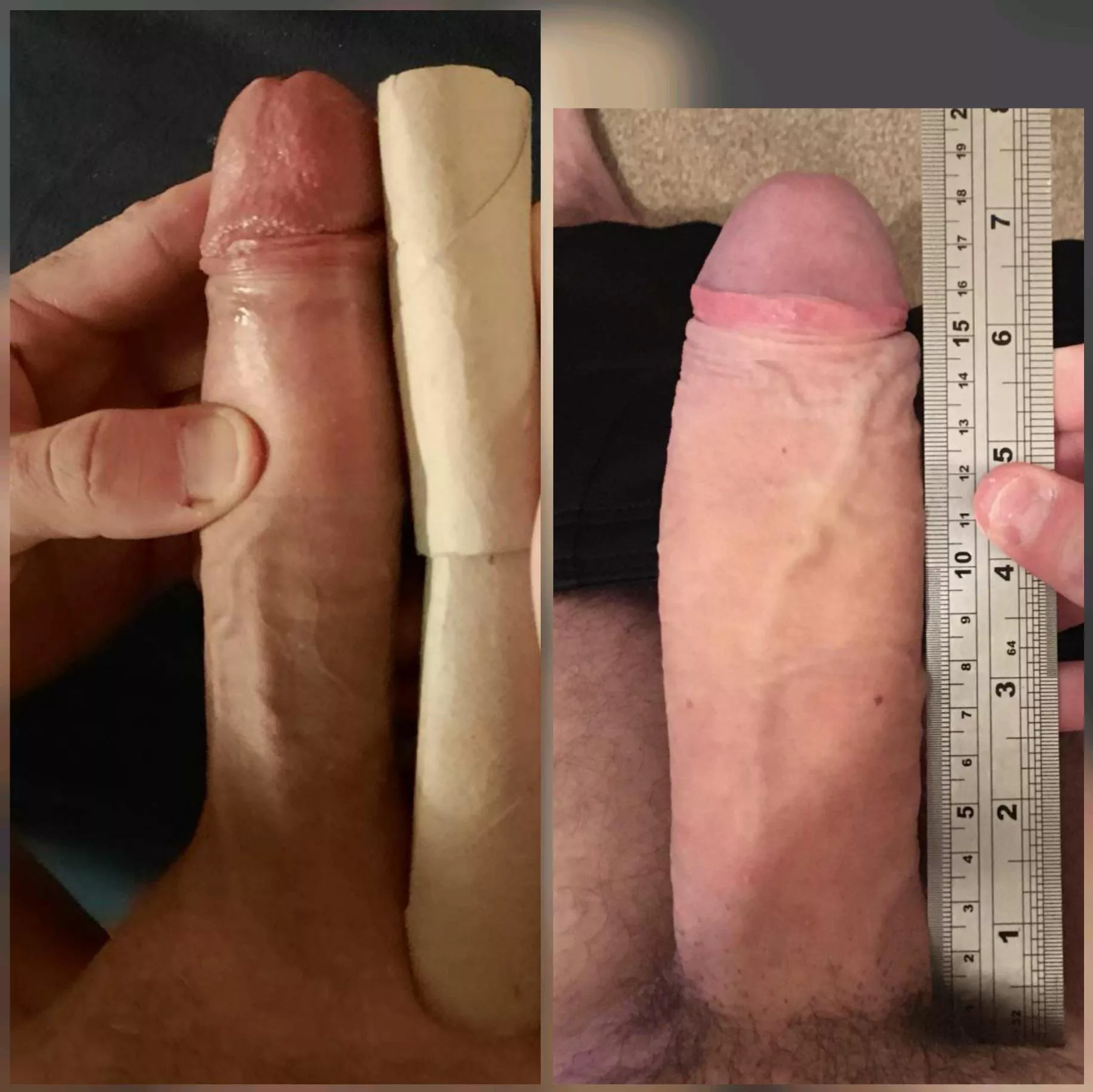 Me(left) vs. u/CallMeWhatever87 compared 😁 He has a monster girth! But at least I'm longer