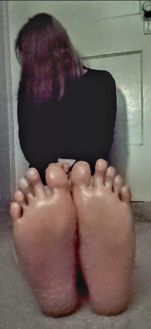 My amateur feet with oil