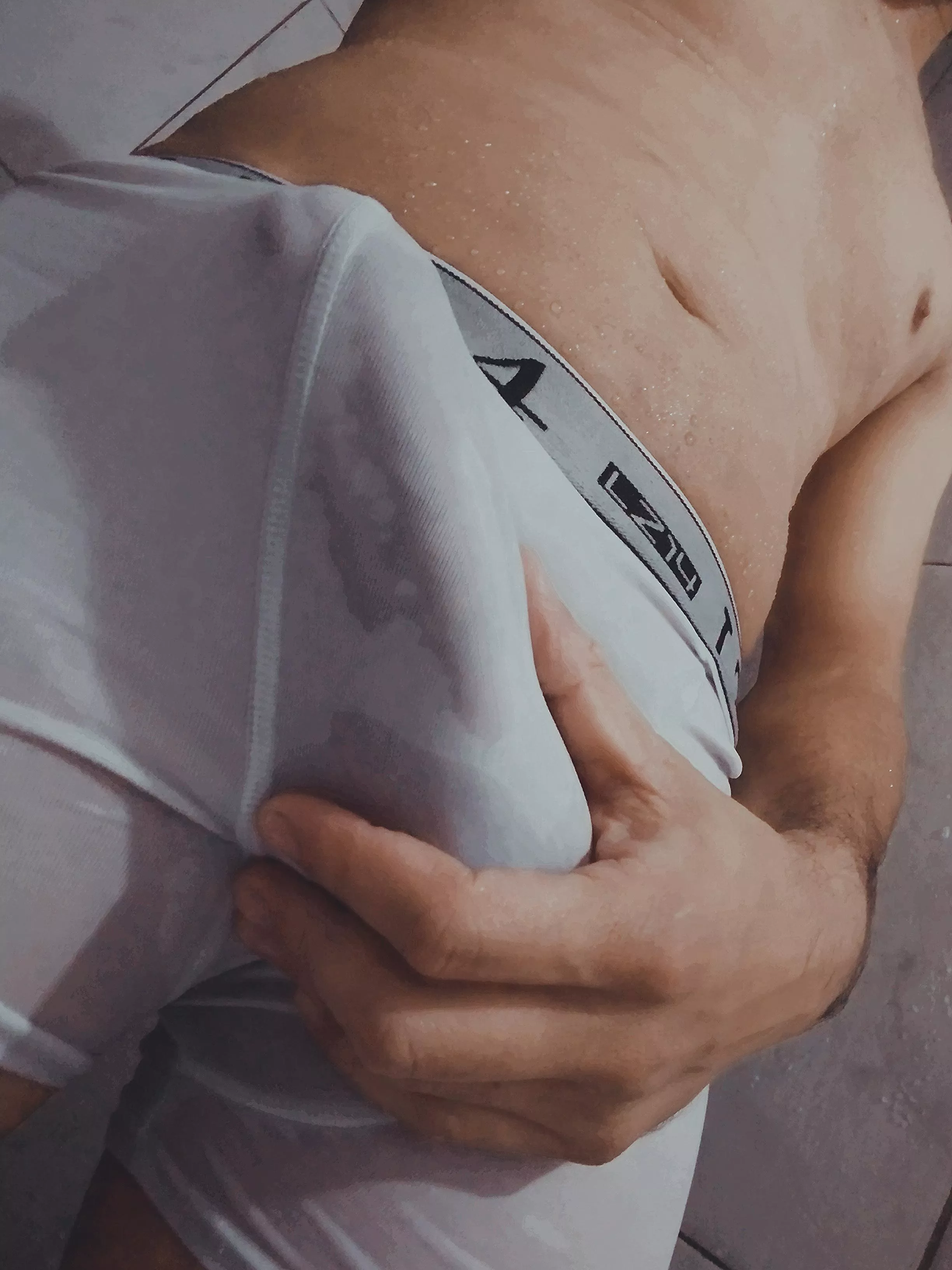 My girlfriend loved this photo, this underwear are so tight!