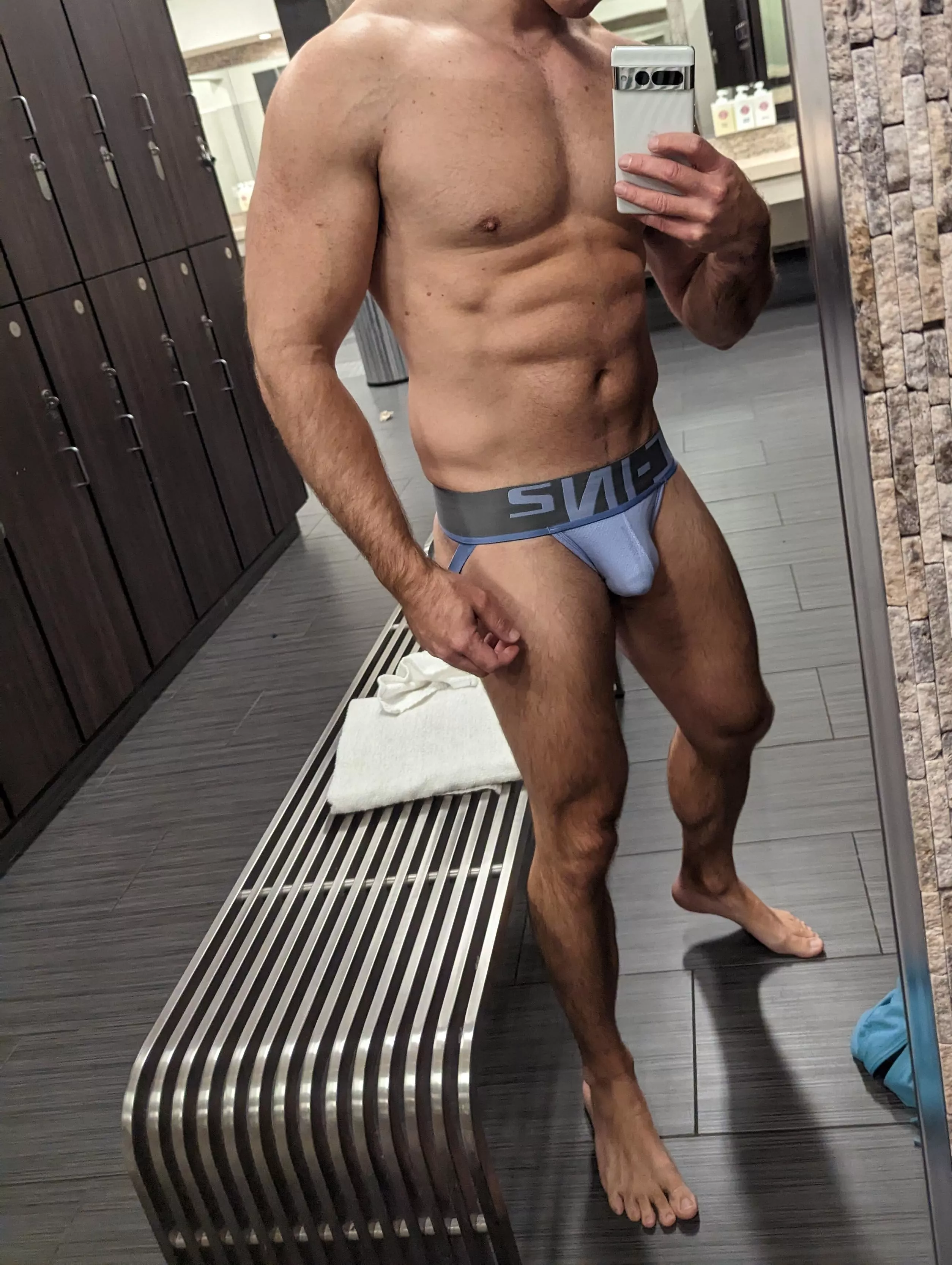 Never not wearing a jock to the gym