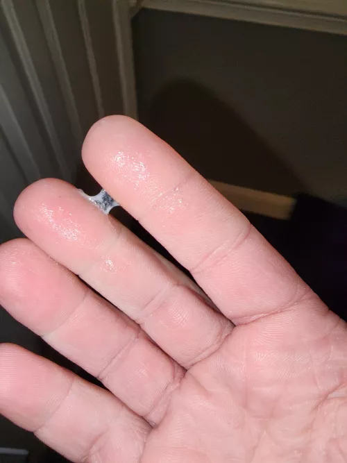 Opps, I haven't cum yet and this is the product. Fingers matter too right?