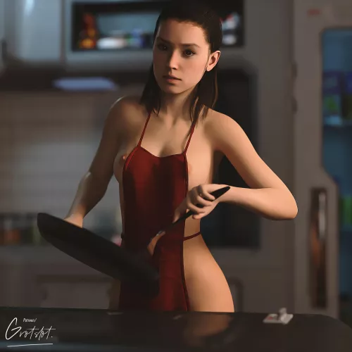 Rey cooking you breakfast. (Grotslot)