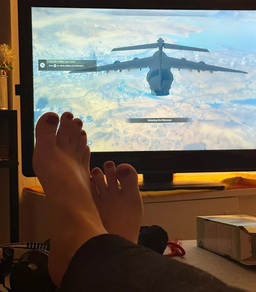 Sorry, are my feet in the way of WarZone? Not sure which you’re staring at….