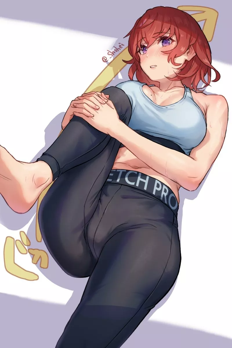 Stretching on her Back