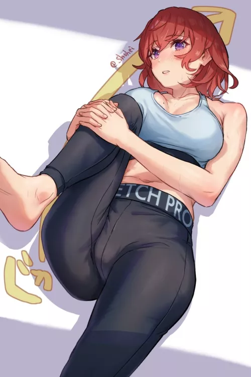 Stretching on her Back